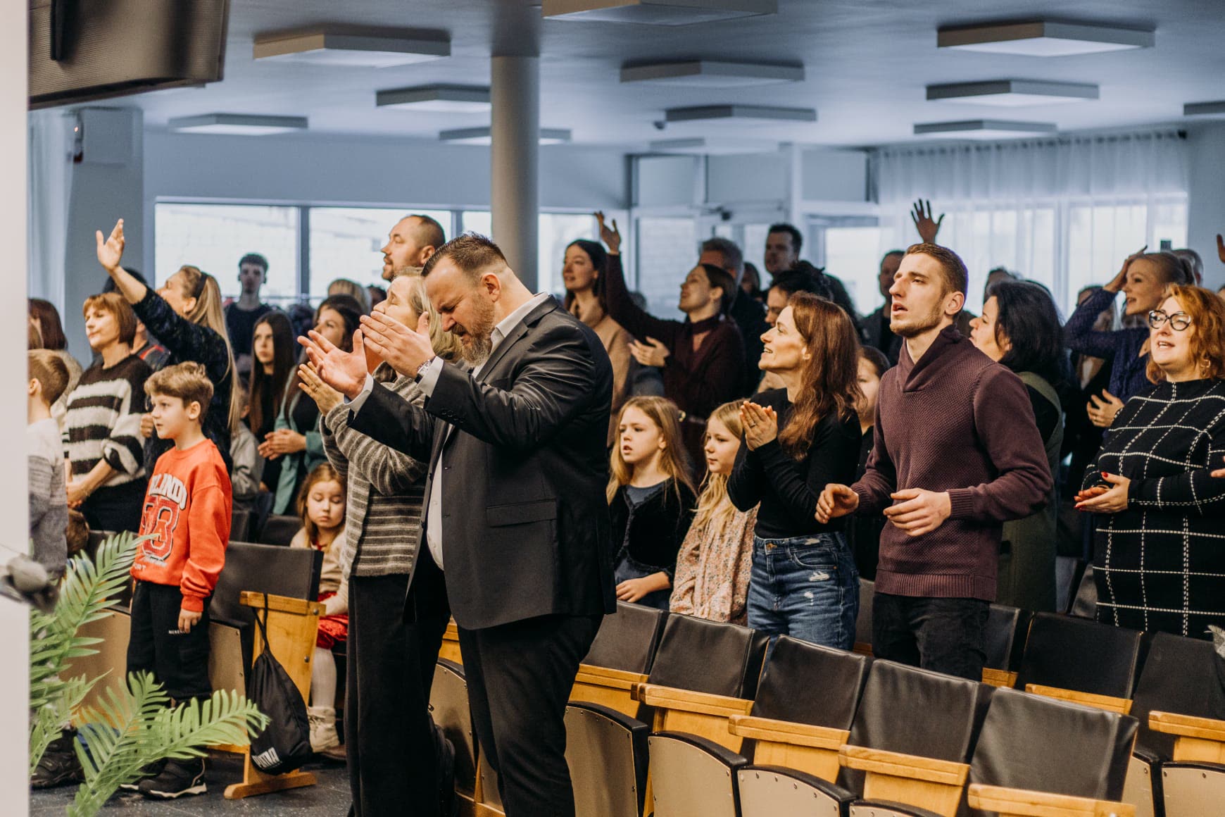 Worship at a service in Ventspils